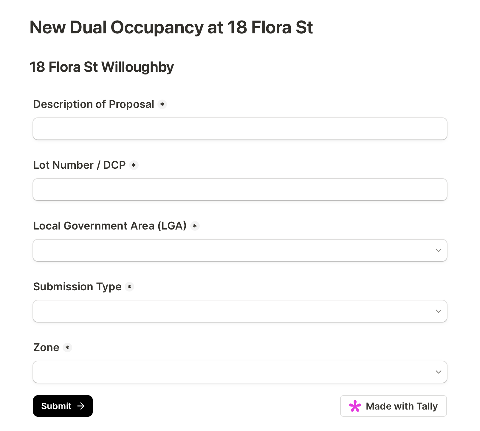Statement Of Environmental Effects Form
